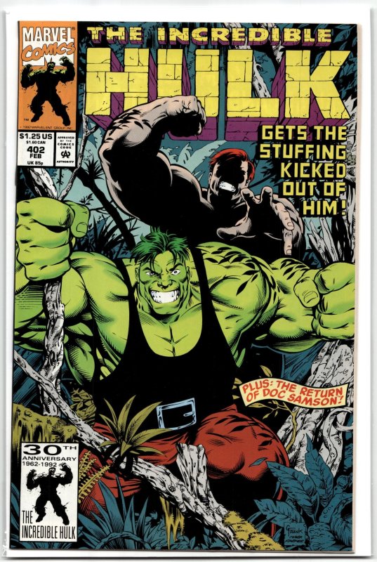 The Incredible Hulk #402 (Marvel Comics, 1993), raw, ungraded comic book — front cover