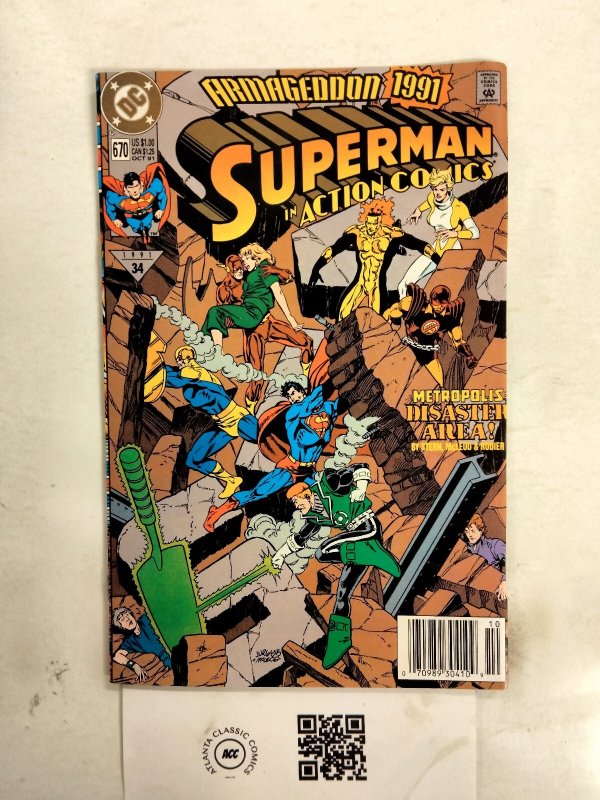Superman in Action Comics #670 (DC Comics), raw comic book in NM condition — front cover