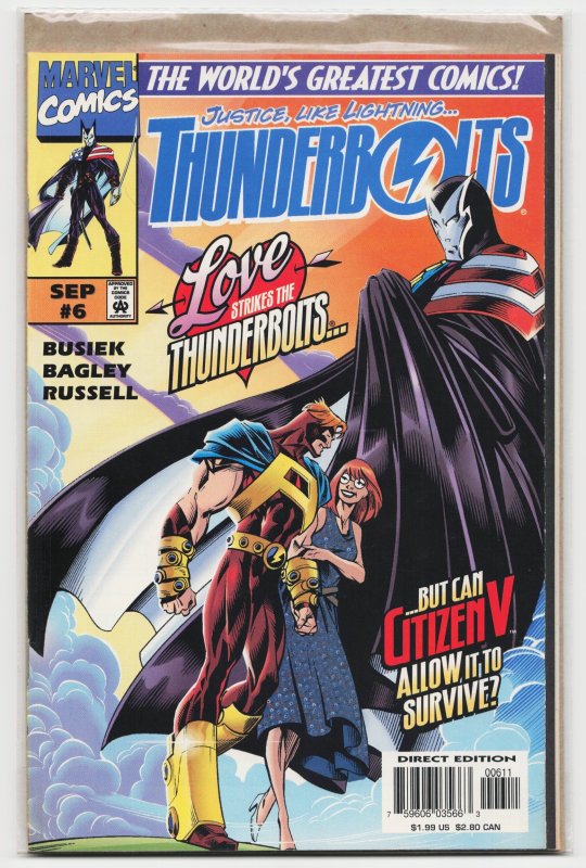 Thunderbolts #6 (Marvel Comics, 1997), raw, ungraded comic book — front cover