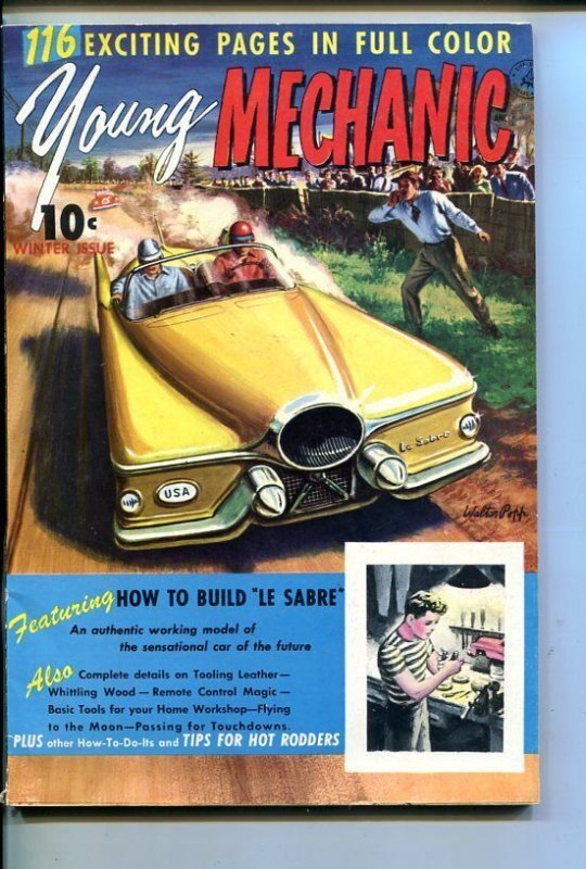 Young Mechanic #1 (Ziff-Davis, 1952), raw comic book in VF- condition — front cover