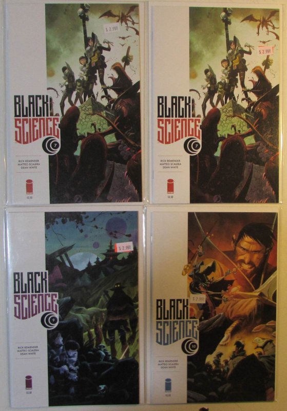2014 Black Science Lot of 4 #7 x2, 9, 10 Image Comics 1st Print Comic Books (Image Comics, 2014), raw, ungraded comic book — front cover