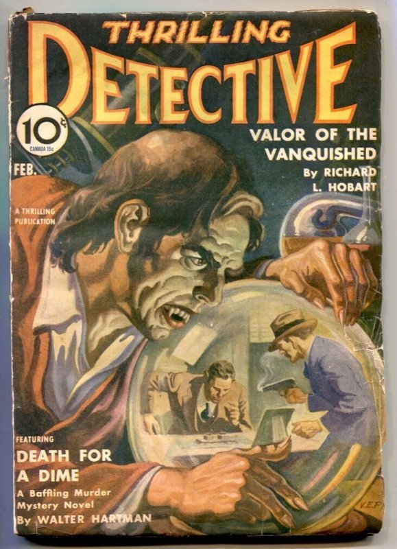 Thrilling Detective Pulp February 1941- Crystal Ball Cover (1941), raw, ungraded comic book — front cover