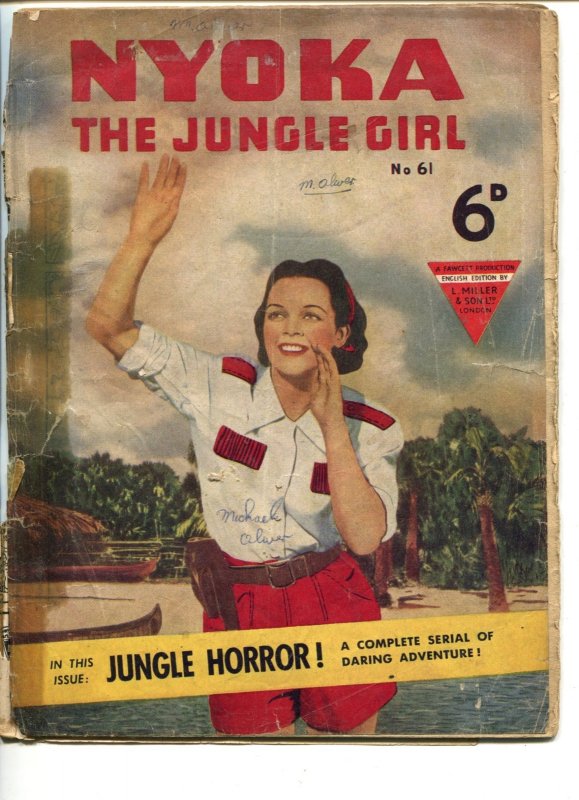 Nyoka the Jungle Girl #61 (Fawcett Publications, 1950), raw, ungraded comic book — front cover