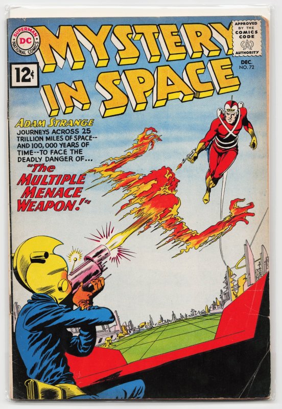 Mystery in Space #72 (DC Comics, 1961), raw, ungraded comic book — front cover