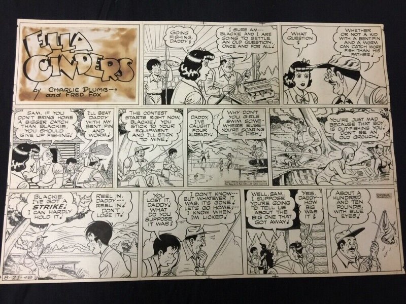 Ella Cinders Sunday Newspaper Original Comic Strip Art August #21 (1949), raw, ungraded comic book — front cover