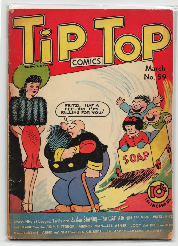 Tip Top Comics #59 (United Feature Syndicate, 1941), raw, ungraded comic book — front cover