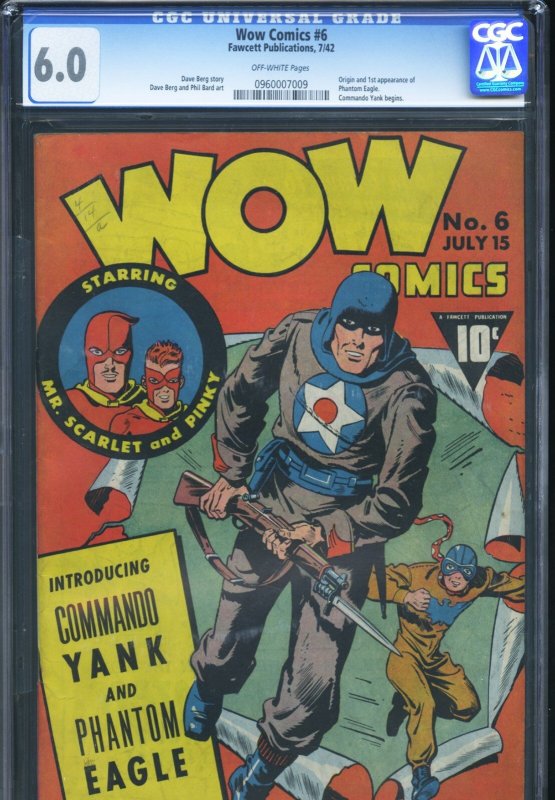 Wow Comics #6 (Fawcett Publications), raw, ungraded comic book — front cover