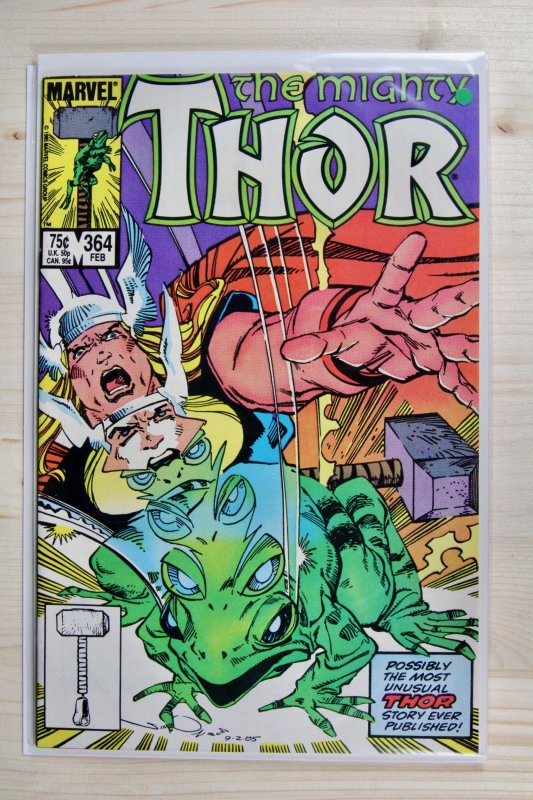 The Mighty Thor #364 (Marvel Comics, 1986), raw comic book in VF+ 8.5 condition — front cover