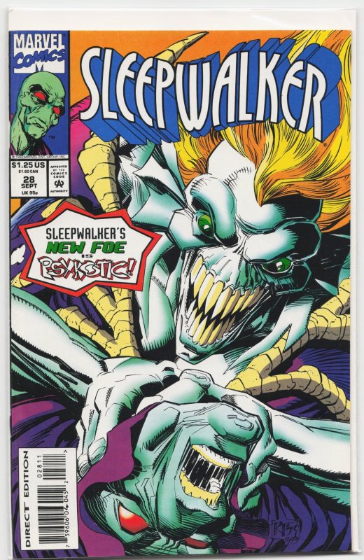 Sleepwalker #28 (Marvel Comics, 1993), raw, ungraded comic book — front cover