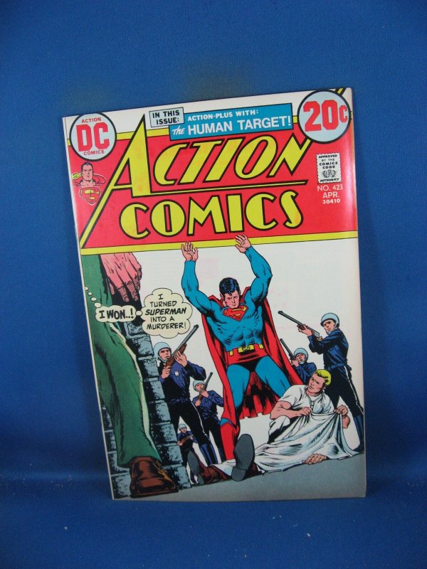 Action Comics #423 (DC Comics, 1973), raw comic book in VF+ condition — front cover