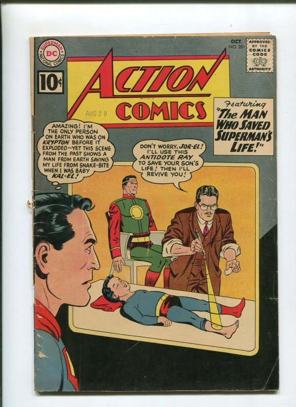 Action Comics #281 (DC Comics, 1961), raw comic book in 4.0 condition — front cover