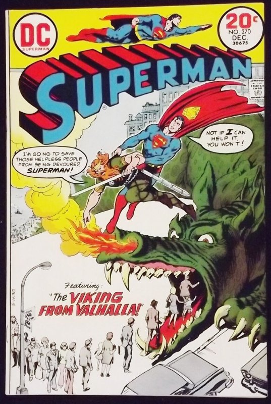 Superman #270 (DC Comics, 1973), raw comic book in VF+ condition — front cover