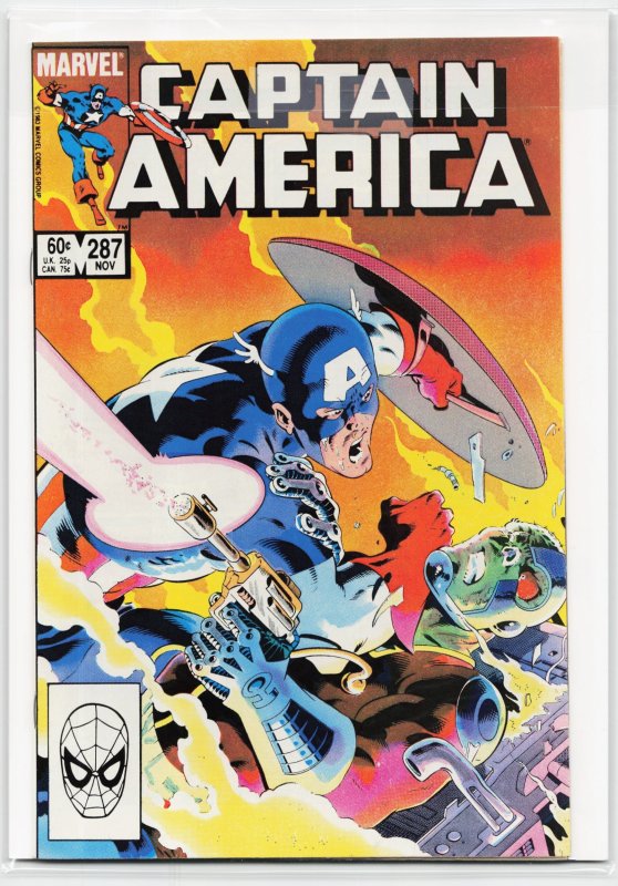 Captain America #287 (Marvel Comics, 1983), raw, ungraded comic book — front cover