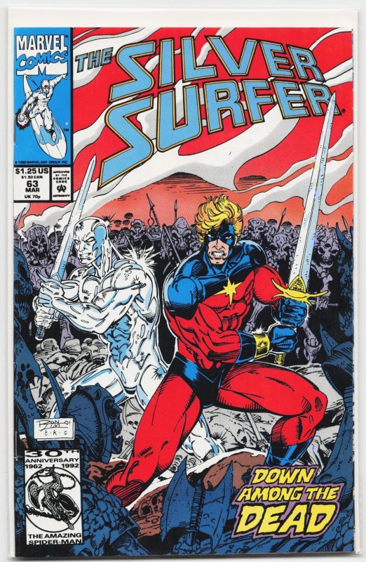 Silver Surfer #63 (Marvel Comics, 1992), raw, ungraded comic book — front cover
