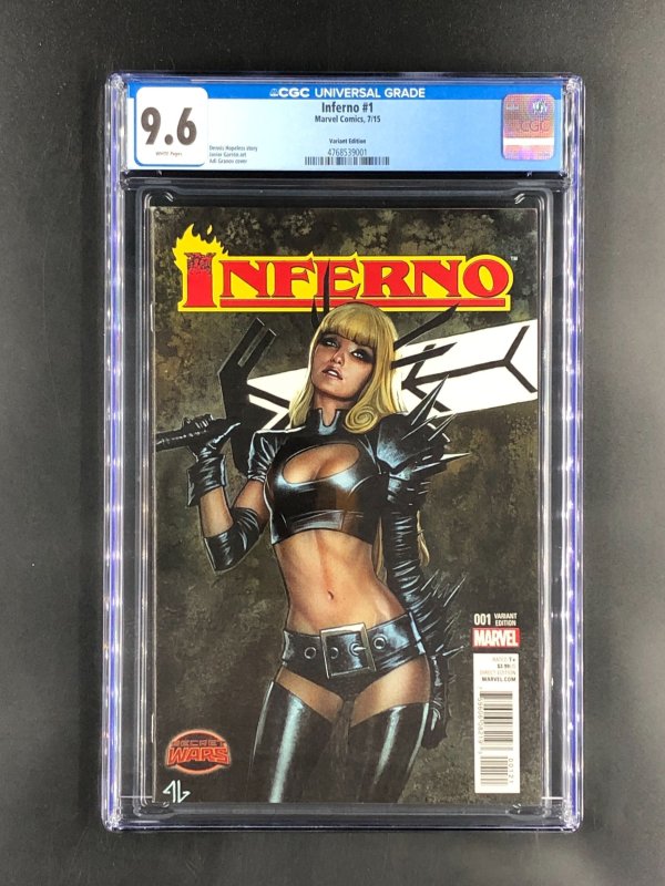 Inferno #1 (2015), CGC 9.6 graded comic book, Universal Blue label — front cover in its holder