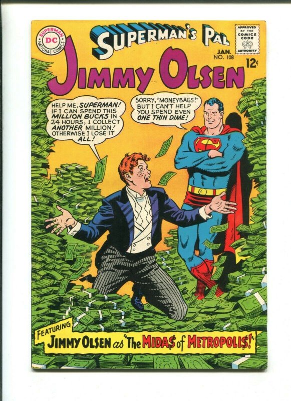 Supermans Pal Jimmy Olsen #108 (DC Comics, 1968), raw comic book in 8.0 condition — front cover