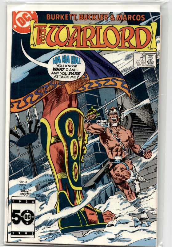 Warlord #98 (DC Comics, 1985), raw, ungraded comic book — front cover
