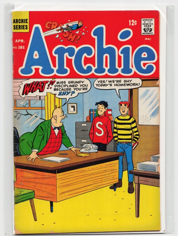 Archie #181 (Archie Comics, 1968), raw, ungraded comic book — front cover