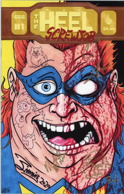 The Heel: Screwjob #1-3 – Red 5 Comics (2022) 9.6 NM+ | All Signed + Remarked Co (2022), raw comic book in NM+ 9.6 condition — front cover