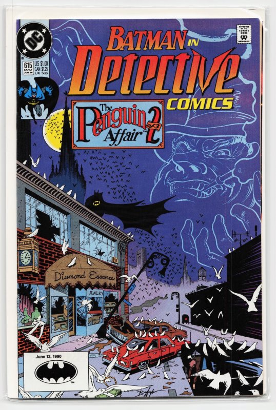 Detective Comics #615 (DC Comics, 1990), raw, ungraded comic book — front cover