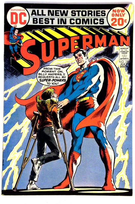 Superman #258 (DC Comics, 1972), raw comic book in VF condition — front cover
