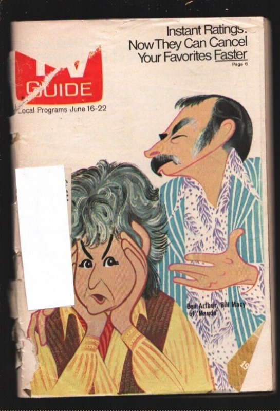 MAG: TV Guide 6/16/1973-Bea Arthur-Bill Macy-Maude-New York Metro Edition-Hir..., raw, ungraded comic book — front cover