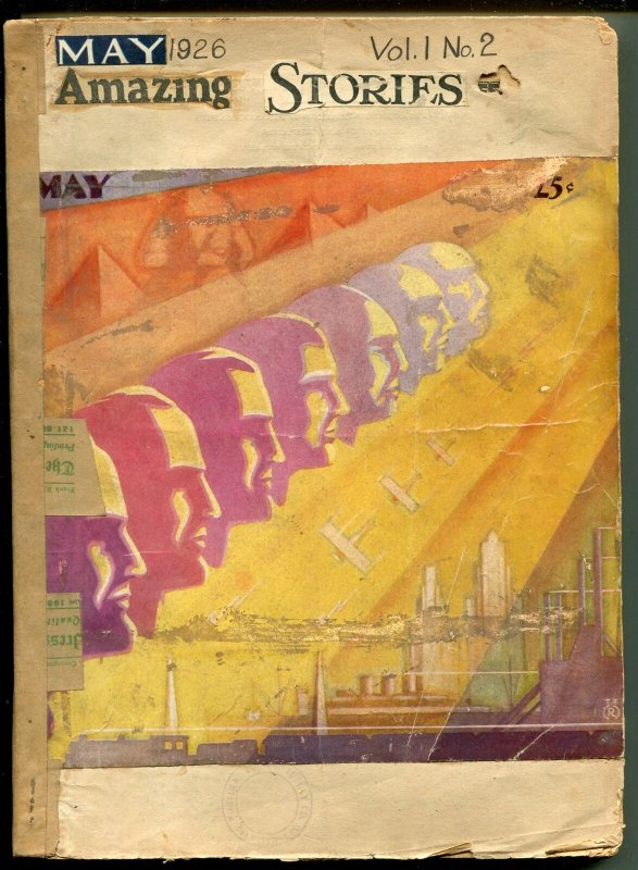 Amazing Stories 5/1926-Gernsback-2nd Issue-1st Sci-fi Pulp-Wells-Verne-P (Experimenter Publishing), raw, ungraded comic book — front cover