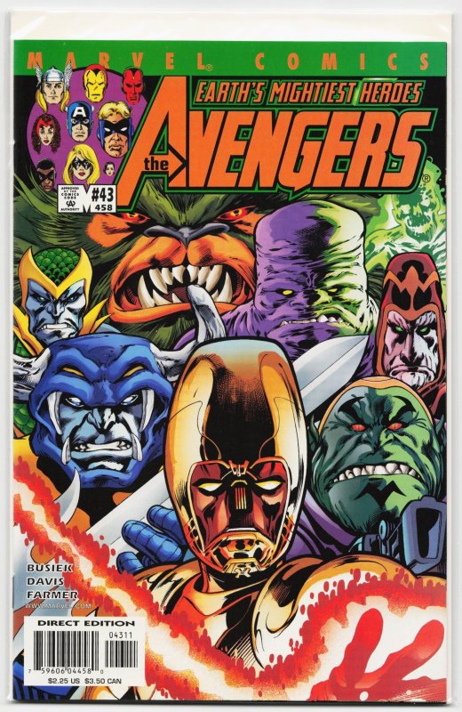 Avengers #43 (Marvel Comics, 2001), raw, ungraded comic book — front cover