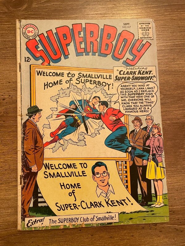 Superboy #107 (DC Comics), raw comic book in VG condition — front cover