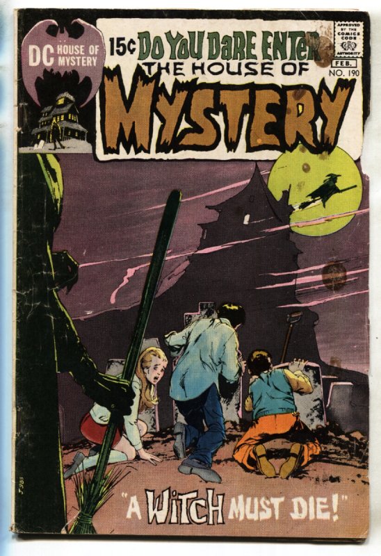 House of Mystery #190 (DC Comics, 1971), raw comic book in FR condition — front cover