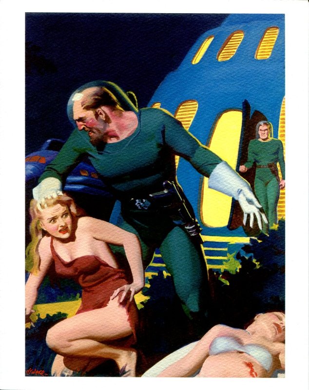 Pulp: HJ Ward "Men in Green" Pulp Cover Print- Spicy Adventure, July 1941 (1941), raw, ungraded comic book — front cover