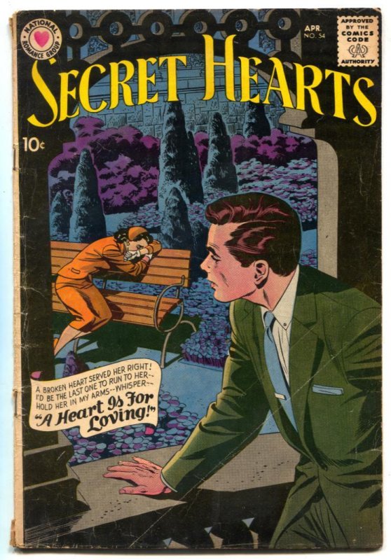 Secret Hearts #54 (DC Comics), raw comic book in VG- condition — front cover