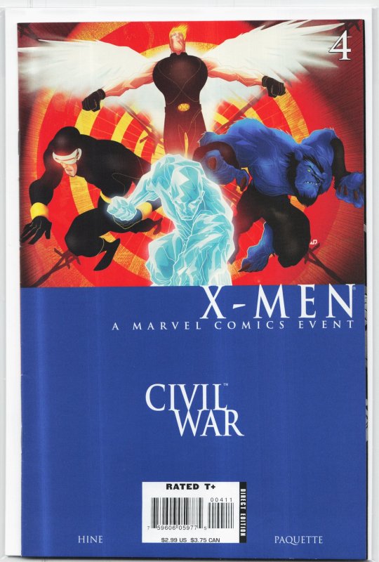 Civil War: X-Men #4 (2006), raw, ungraded comic book — front cover