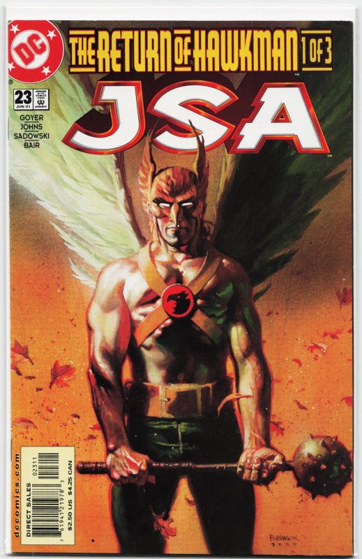 JSA #23 (DC Comics, 2001), raw, ungraded comic book — front cover