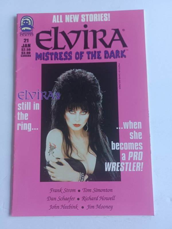 Elvira Mistress of the Dark #21 (1995), raw comic book in FN/VF condition — front cover