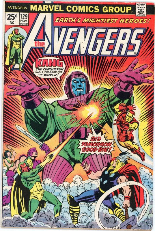 The Avengers #129 (Marvel Comics, 1974), raw comic book in FN- condition — front cover