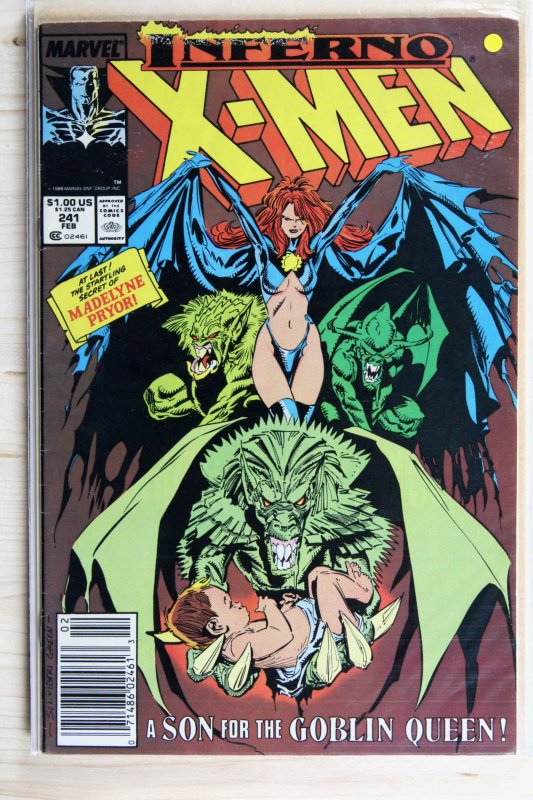 The Uncanny X-Men #241 (Marvel Comics, 1989), raw comic book in VF- 7.5 condition — front cover