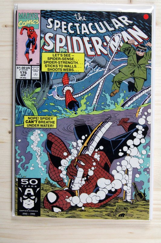 The Spectacular Spider-Man #175 (Marvel Comics, 1991), raw comic book in NM- 9.2 condition — front cover