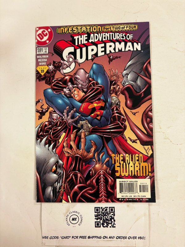 Adventures of Superman #591 (DC Comics), raw comic book in NM condition — front cover