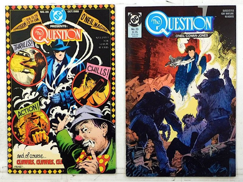 The Question Lot of 2 #20, 23 (1988) DC Comics 1st Print Comic Books (DC Comics, 1988), raw, ungraded comic book — front cover