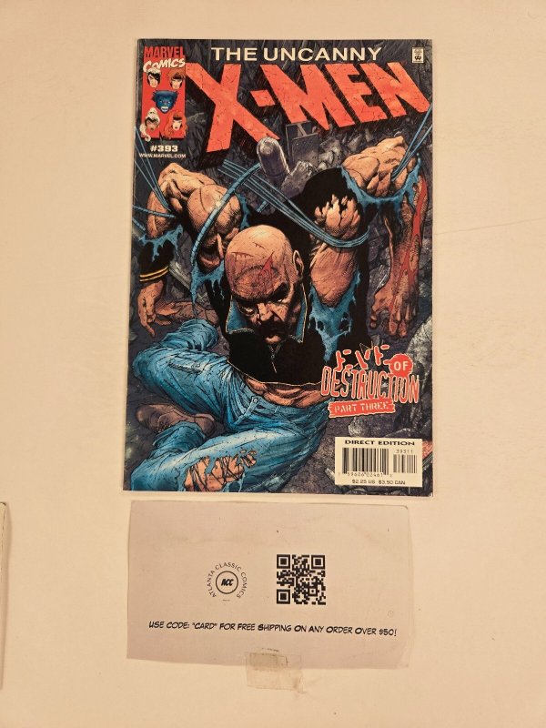Uncanny X-Men #393 (Marvel Comics, 2001), raw comic book in NM condition — front cover