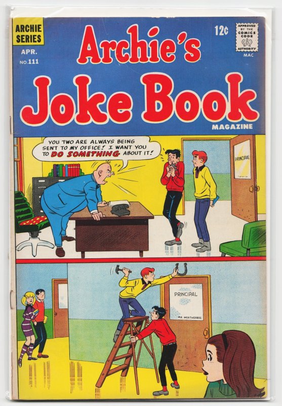 Archie's Joke Book Magazine #111 (Archie Comics, 1967), raw, ungraded comic book — front cover