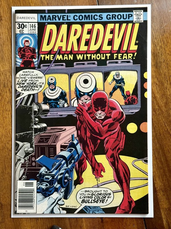 Daredevil: The Man Without Fear! #146 (Marvel Comics, 1977), raw comic book in VF- 7.5 condition — front cover