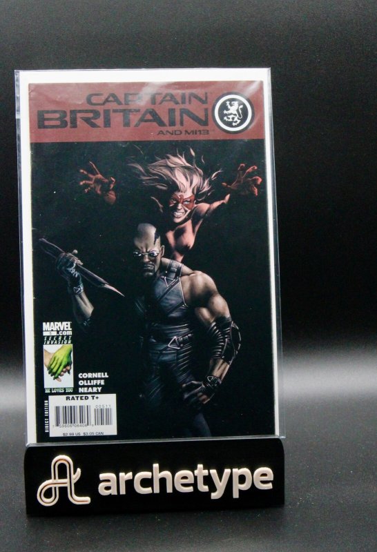 Captain Britain and MI: 13 #5 (Marvel Comics, 2008), raw, ungraded comic book — front cover