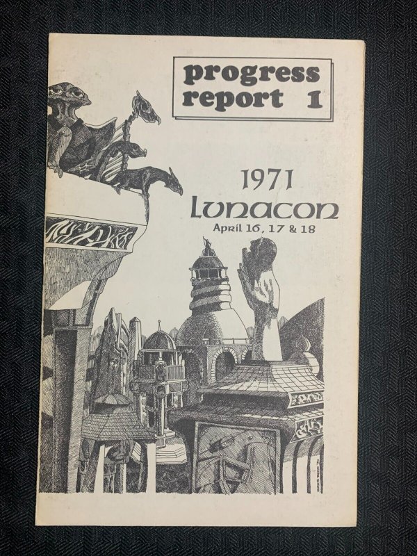 1971 Lunacon Convention 4pg Progress Report 1 VG 4.0 John W Campbell (1971), raw comic book in VG 4.0 condition — front cover