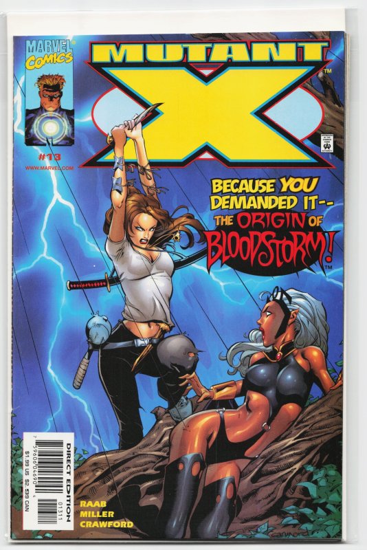 Mutant X #13 (Marvel Comics, 1999), raw, ungraded comic book — front cover