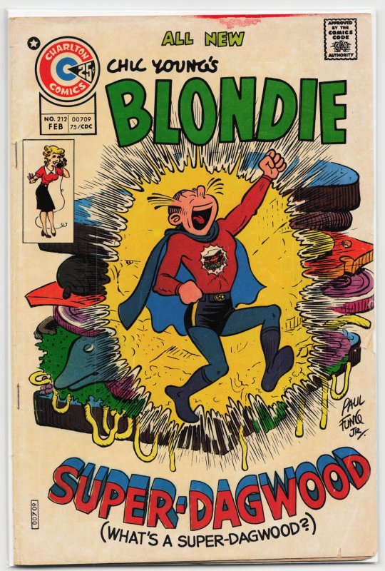 Chic Young's Blondie #212 (Charlton Comics, 1975), raw, ungraded comic book — front cover