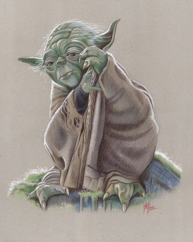 Yoda Master, High Quality A4 Lithograph. Signed: Miguel Alfaro, raw, ungraded comic book — front cover