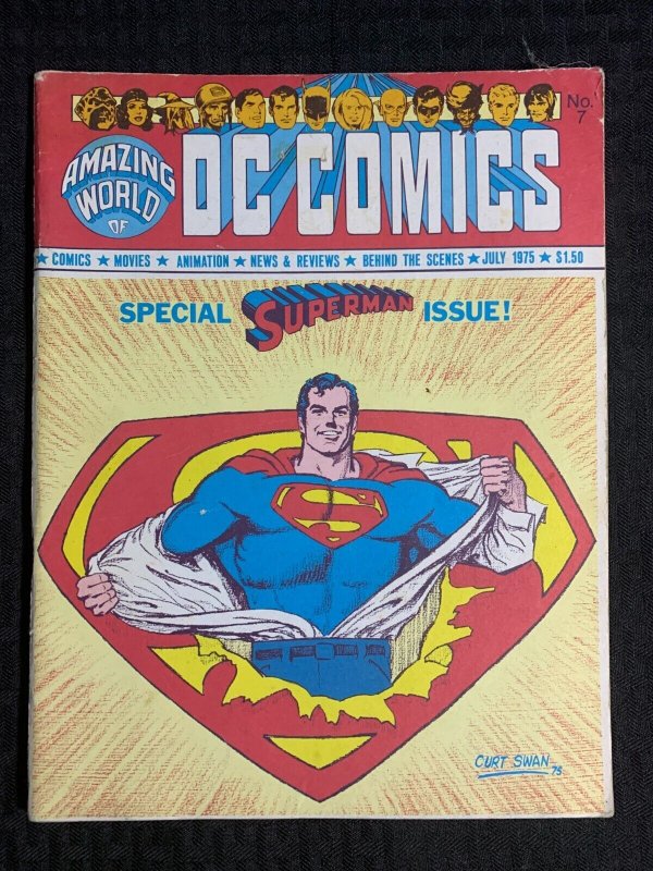 1975 Amazing World of DC Comics #7 (1975), raw comic book in FN 6.0 condition — front cover