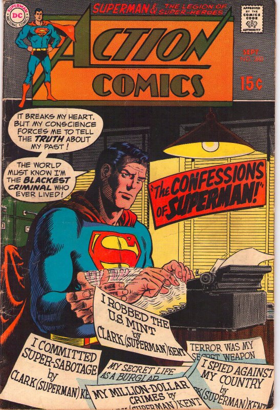 Action Comics #380 (DC Comics, 1969), raw comic book in 5.0 condition — front cover